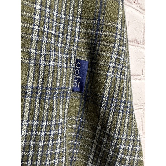 OOBE Men's green‎ Plaid Long Sleeve cotton button down shirt, sz M, NWT - Picture 5 of 6